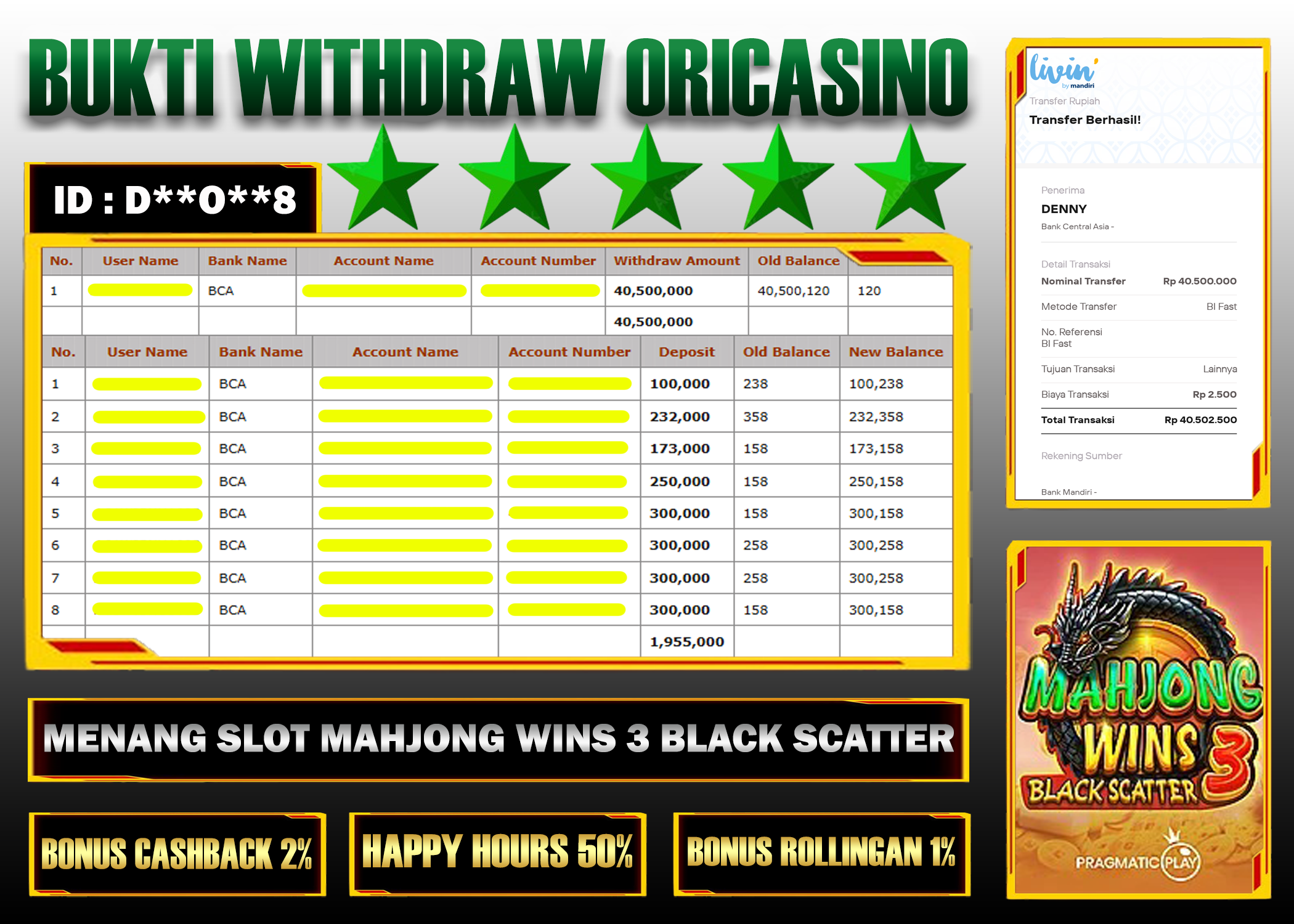 BUKTI KEMENANGAN SLOT MAHJONG WINS 3 BLACK SCATTER PROVIDER PRAGMATIC PLAY
